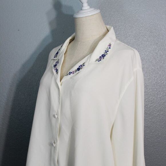 Alfred Dunner Embroidered Button Down Blouse Size 22W - Picture 3 of 8
